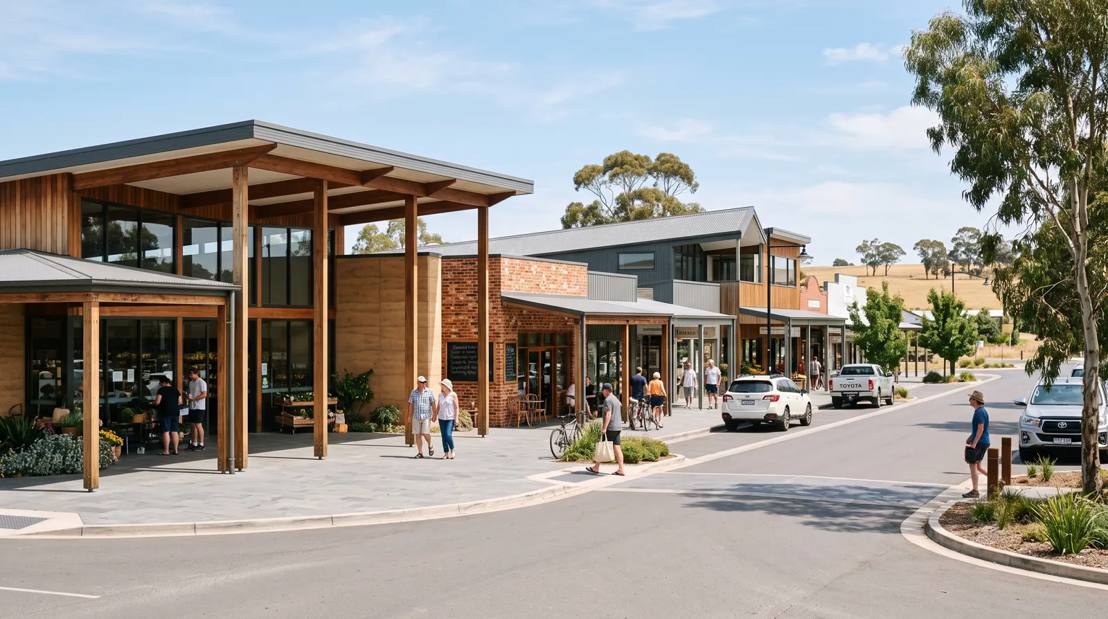 Artist's impression of a local town centre and employment precinct
